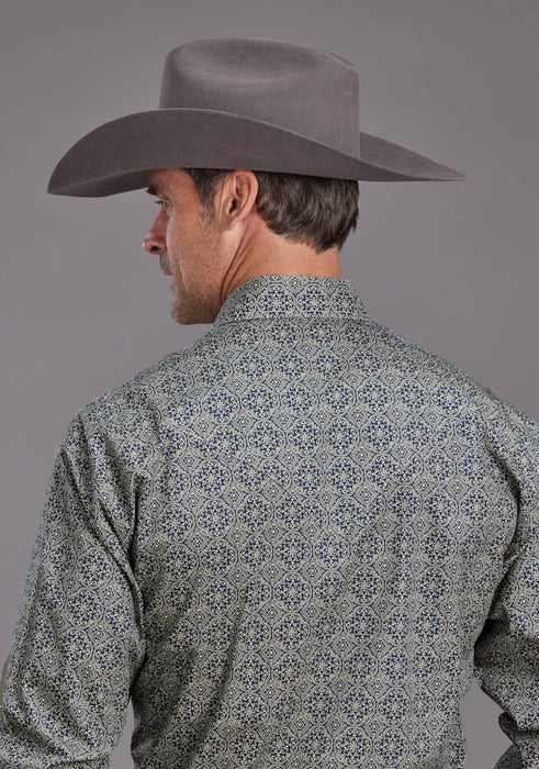 Men's Stetson Medallion Print Long Sleeve Western Shirt