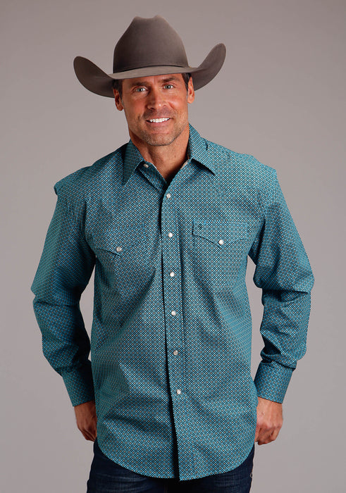 Men's Stetson Four Leaf Foulard Western Long Sleeve Shirt