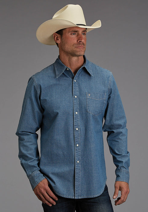 MED BLUE CHAMBRAY DENIM SHIRT