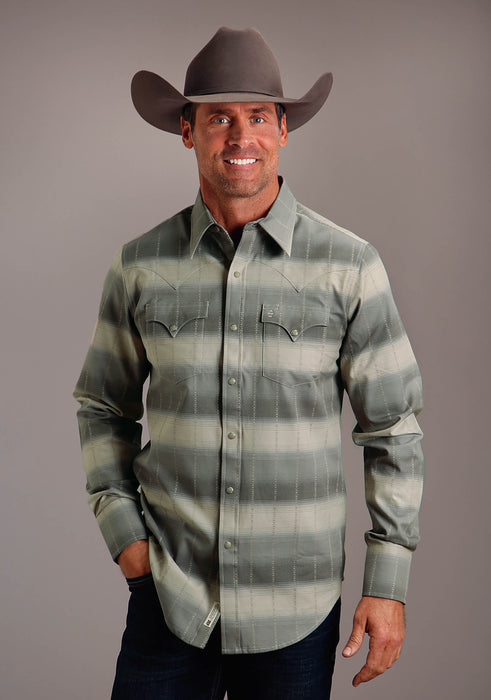 Men's Stetson Serape Dobby Western Long Sleeve Shirt