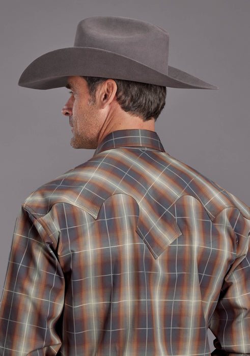 Men's Stetson Plaid Long Sleeve Western Shirt