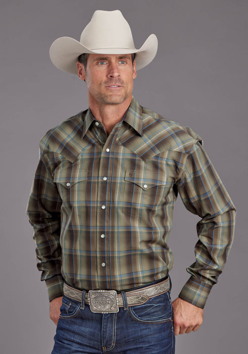 Men's Stetson Plaid Long Sleeve Western Shirt