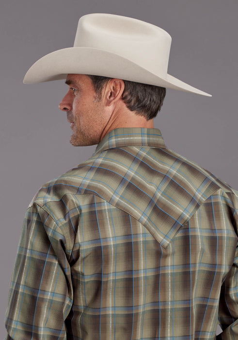 Men's Stetson Plaid Long Sleeve Western Shirt