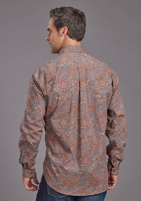 Men's Stetson Paisley Print Long Sleeve Western Shirt