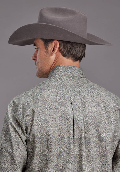 Men's Stetson Medallion Print Long Sleeve Western Shirt