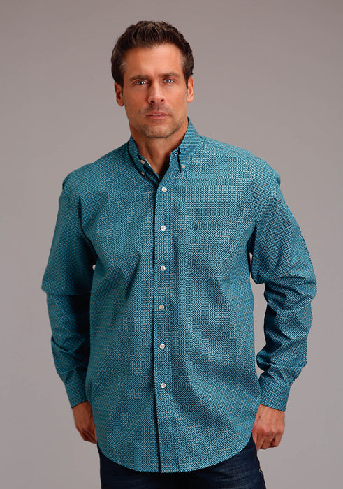 Men's Stetson Four Leaf Foulard Western Long Sleeve Shirt