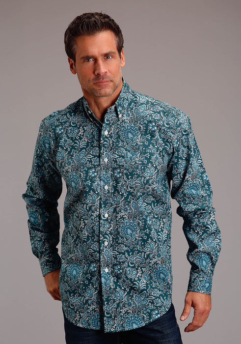 Men's Stetson Forest Paisley Western Long Sleeve Shirt