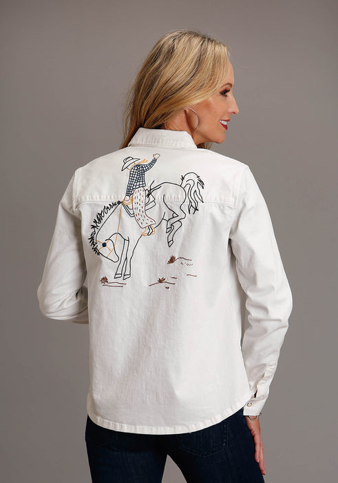 Women's Stetson Cream Denim Western Shirt