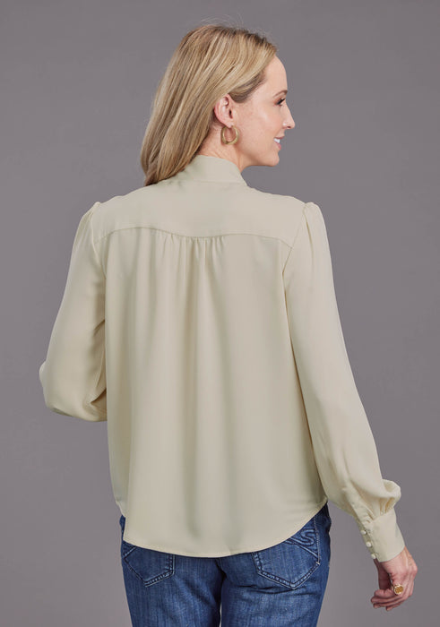 Women's Stetson Cream Satin Long Sleeve Blouse