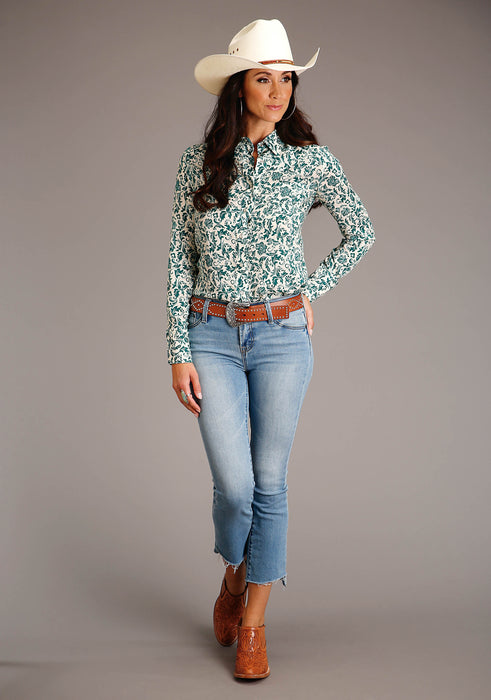 Roper Jade Floral Long Sleeve Blouse