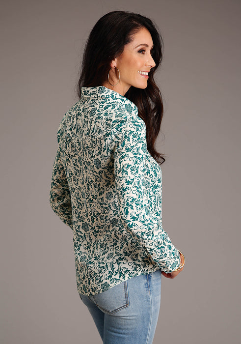 Roper Jade Floral Long Sleeve Blouse