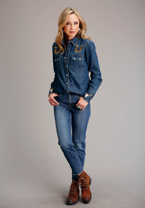 Women's Stetson Blue Denim Western Shirt