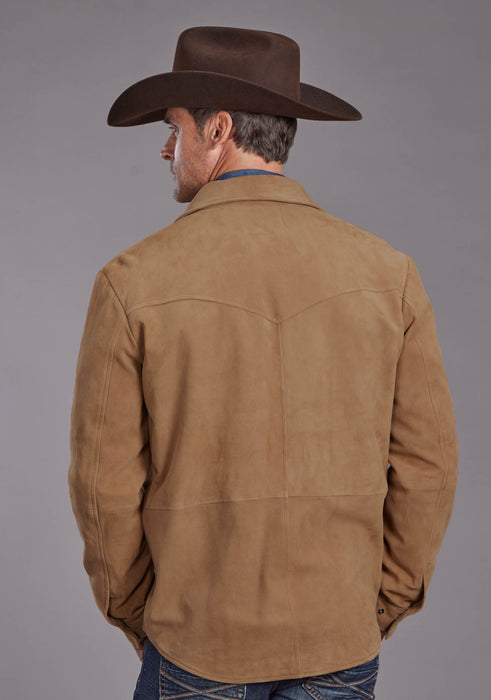 LT TAN SUEDE LEATHER SHIRT JACKET