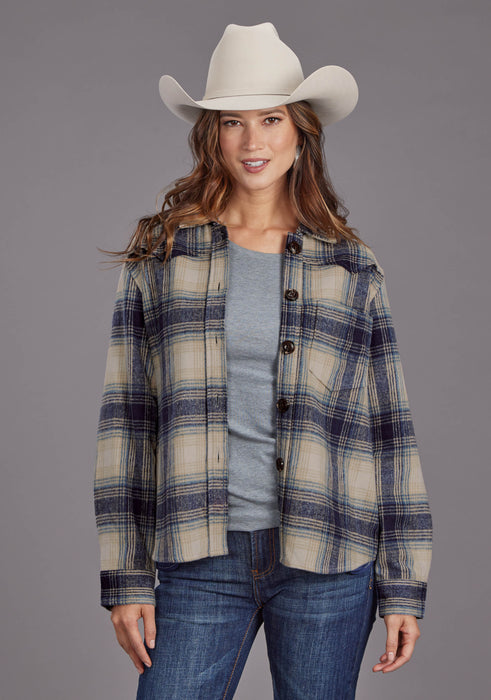 2296 BLUE PLAID SHIRT JACKET