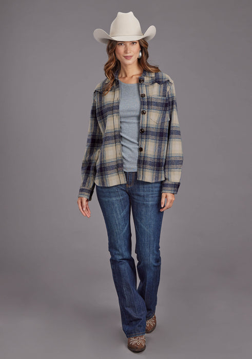 2296 BLUE PLAID SHIRT JACKET