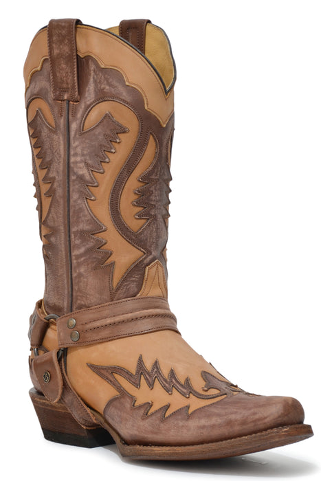 Men's Stetson "Outlaw" Washed Brown Snip Toe Boot