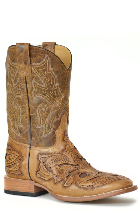 Men's Stetson Hand Tooled "Wicks" Western Boot