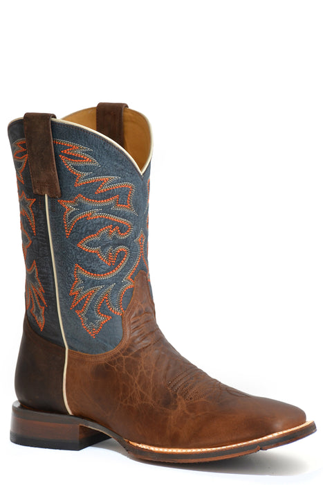 Men's Stetson Sanded Blue Western Square Toe Boot