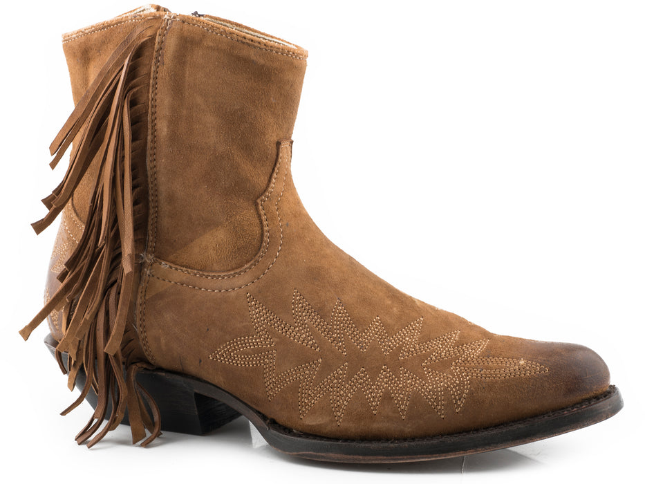 Women's Stetson Tan Suede Heel w/ Fringe On Shaft