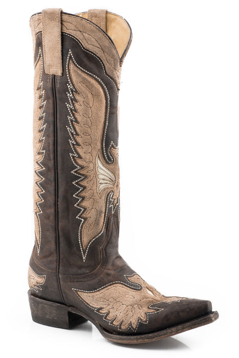 Women's Stetson Vintage Snip Toe Boot w/ Eagle Underlay Design