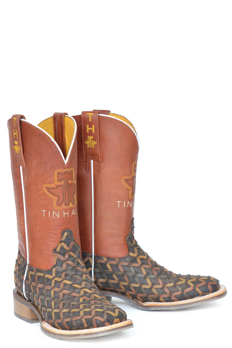 Women's Tin Haul "Weaving Time" Western Square Toe Boot