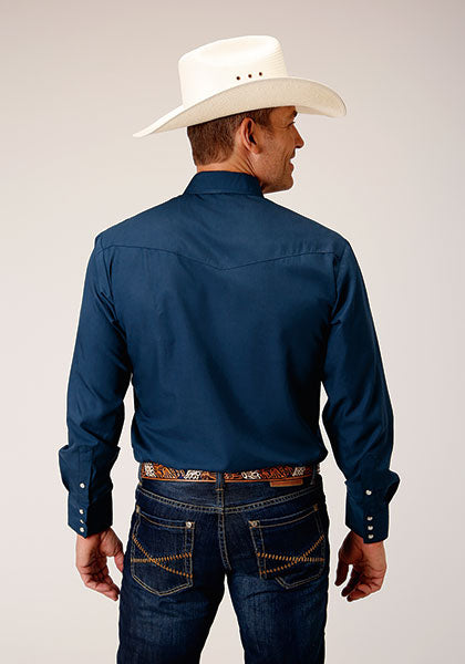 Men's Roper Solid Navy Western Shirt