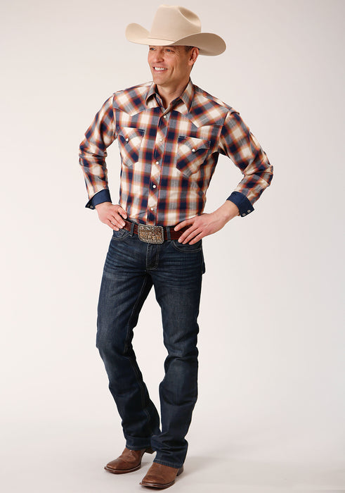 Men's Roper Dobby Plaid Western Shirt