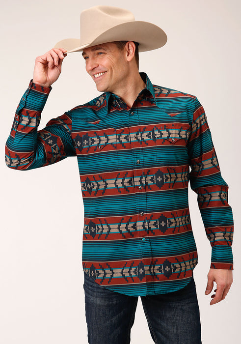 Men's Roper Ombre Aztec Western Shirt
