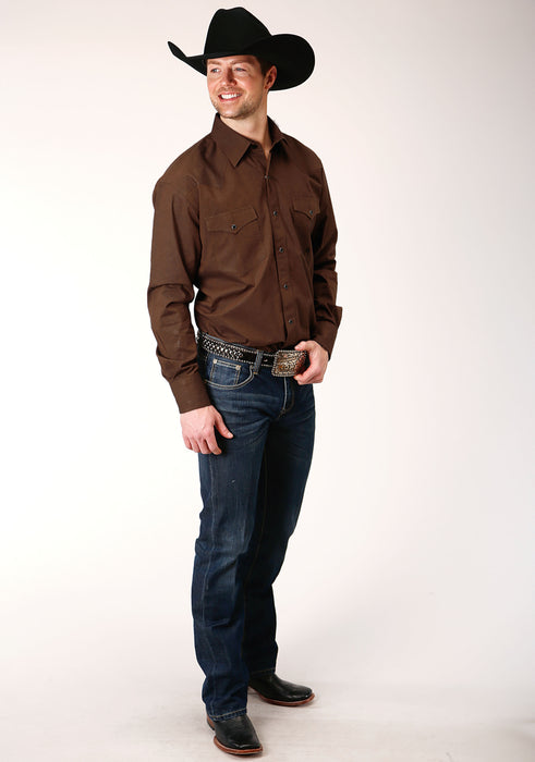 Men's Roper Solid Brown Western Shirt