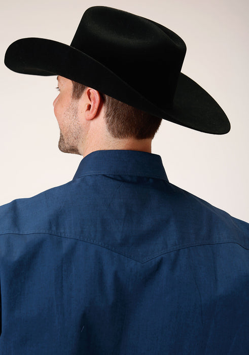 Men's Roper Solid Blue Western Shirt