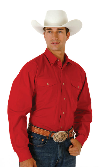 Men's Roper Solid Red Western Shirt