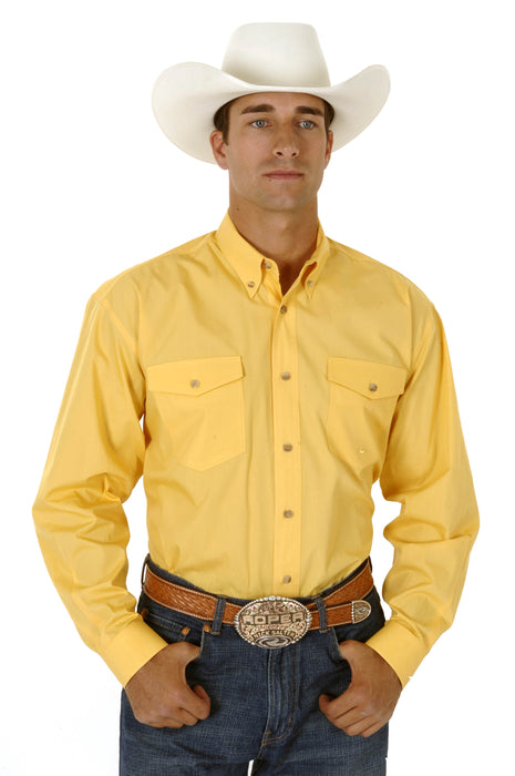 Men's Roper Solid Yellow Western Shirt