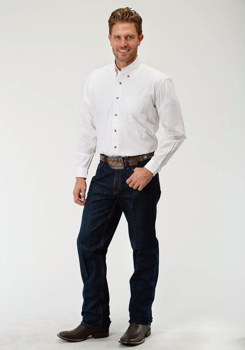 Men's Roper Solid White Western Shirt