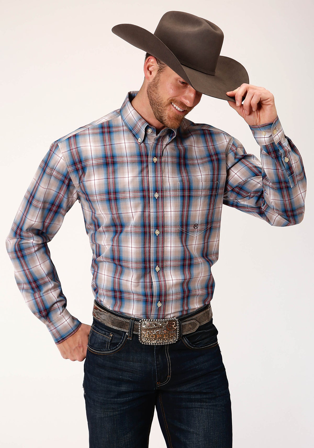 Men's Roper Multi Plaid Western Shirt — Way Out West Trading Co