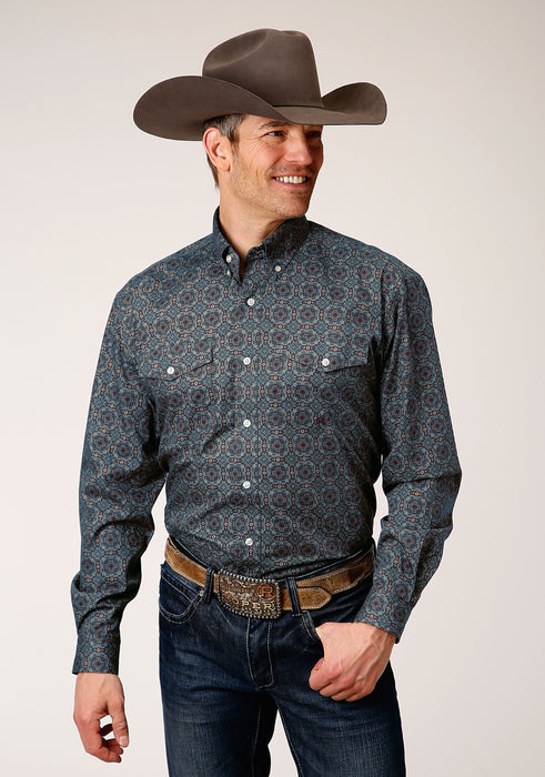 Roper "Redwood Medallion" Western Long Sleeve Shirt - Big & Tall