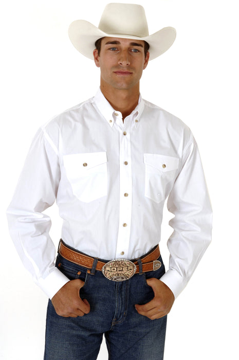 Roper White Long Sleeve Button Up - Big & Tall