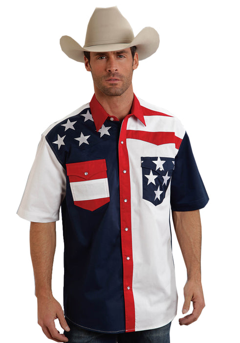 Roper "Stars & Stripes" Short Sleeve Snap Shirt