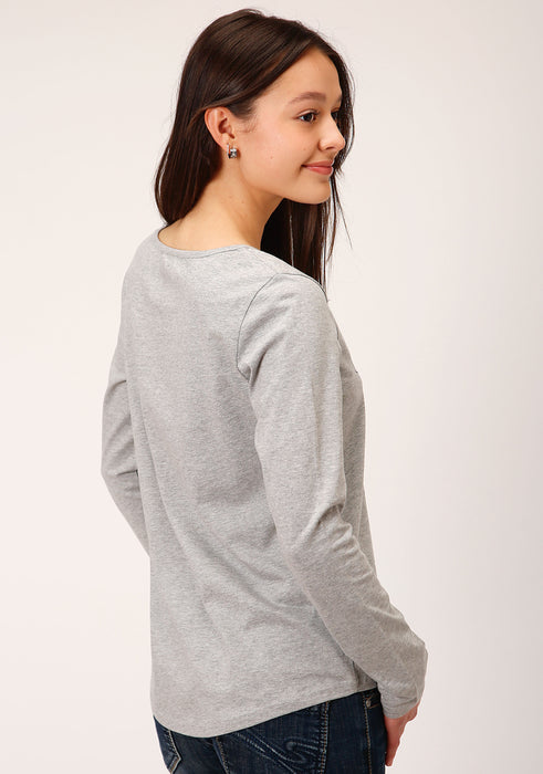 Roper Grey Jersey Knit Long Sleeve Tee