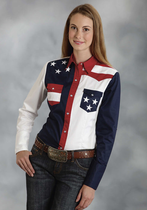 Roper "Stars & Stripes" Long Sleeve Snap Shirt