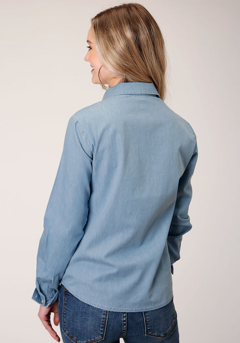 Roper Light Blue Cotton Denim Long Sleeve