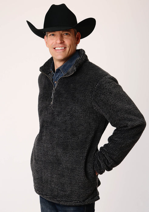 Men's Roper Black Polar Fleece Western Jacket