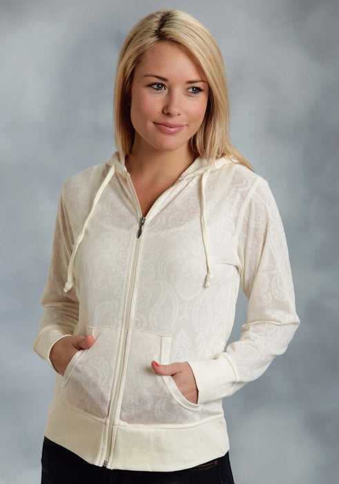 Women's Beige Full Zip Hoodie