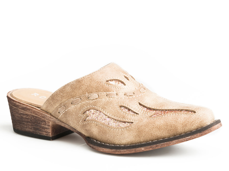 SNIP TOE BEIGE OPEN BACK MULE