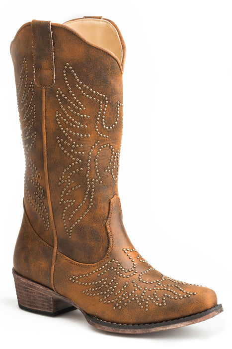 Women's Roper Vintage Brown Snip Toe Boot w/ Eagle Design