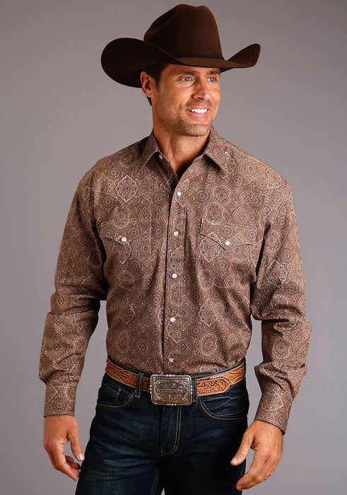 Men's Stetson Medallion Paisley Western Long Sleeve Shirt