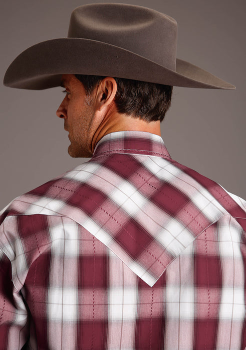 Stetson Shadow Wine Long Sleeve Snap