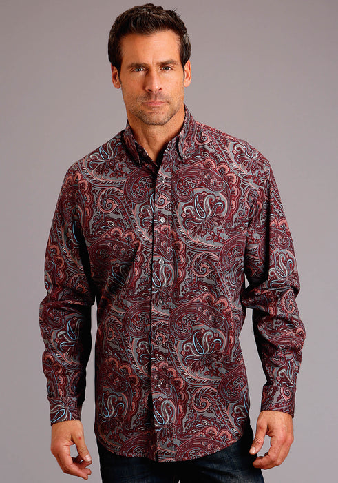 Stetson Sandstone Paisley Long Sleeve Shirt