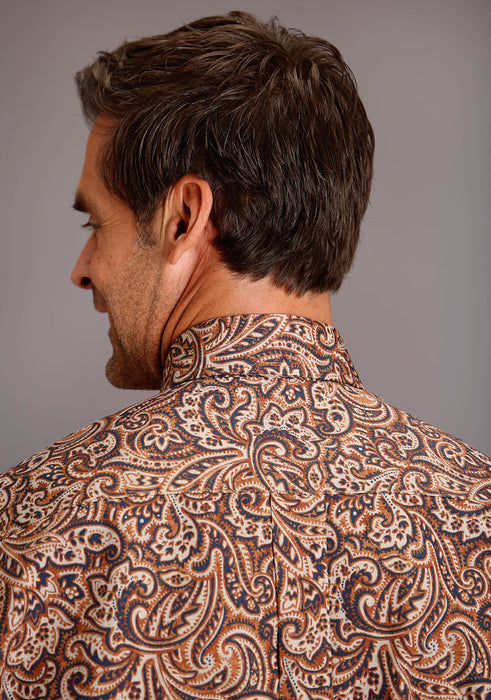 Stetson Leather Paisley Long Sleeve Shirt