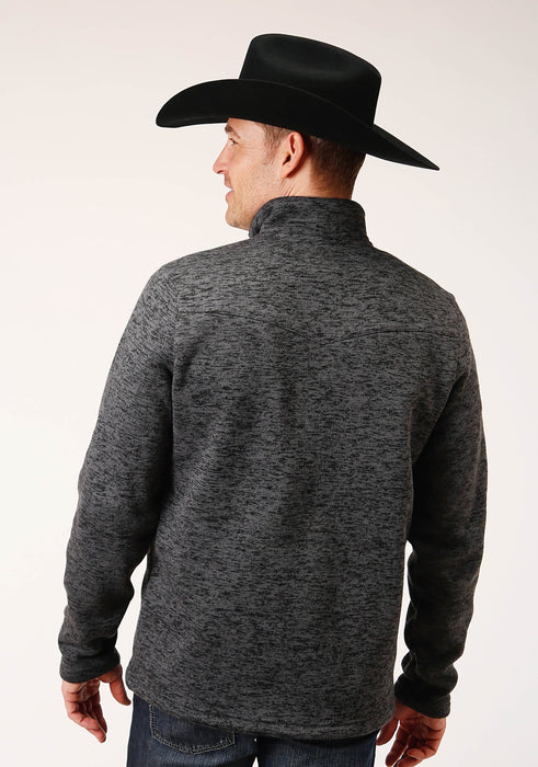 Men's Stetson Grey Quarter Button Pullover Sweater