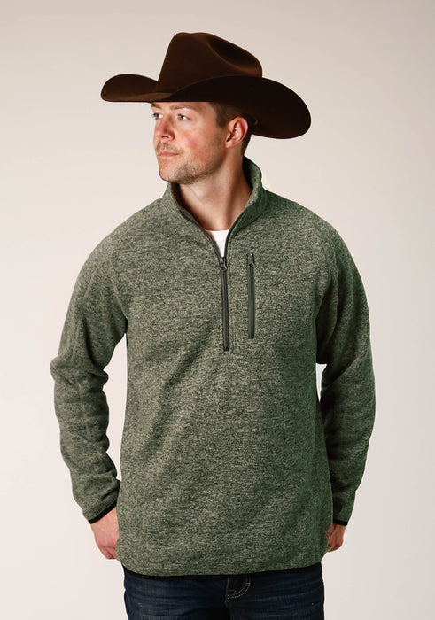 Men's Stetson Sage Bonded Quarter Zip Sweater